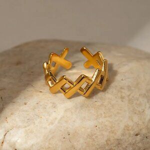 18K Gold Plated Adjustable Ring